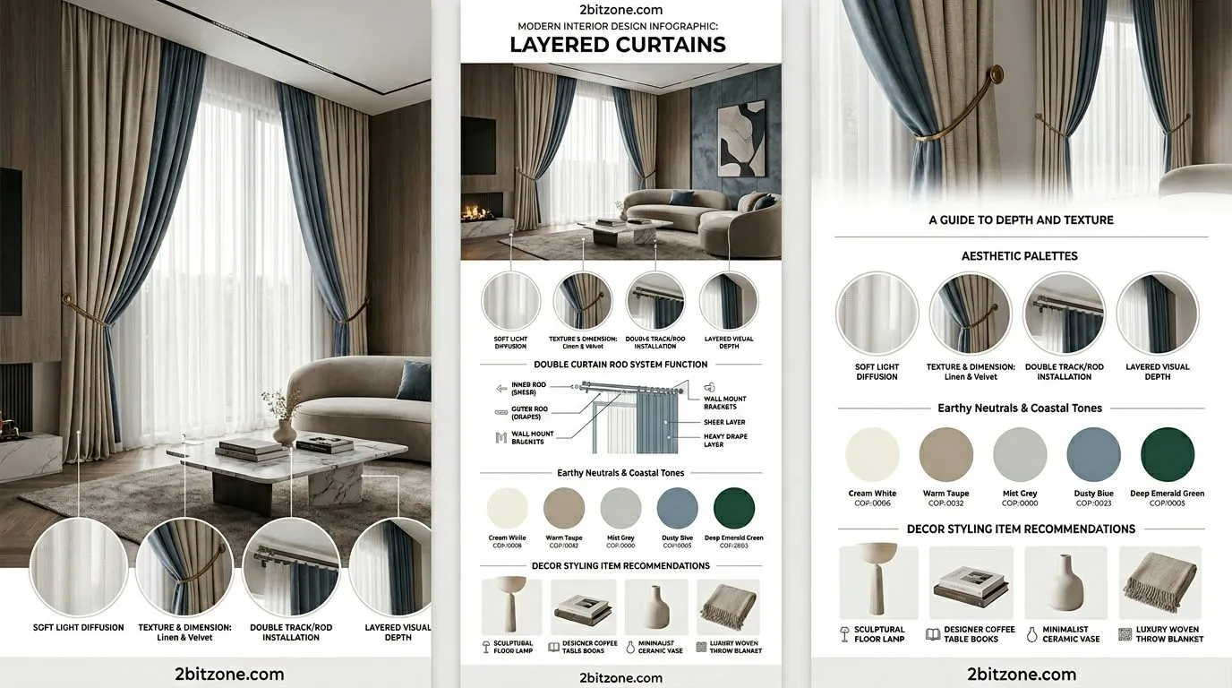 Layered Curtains living room curtain ideas
