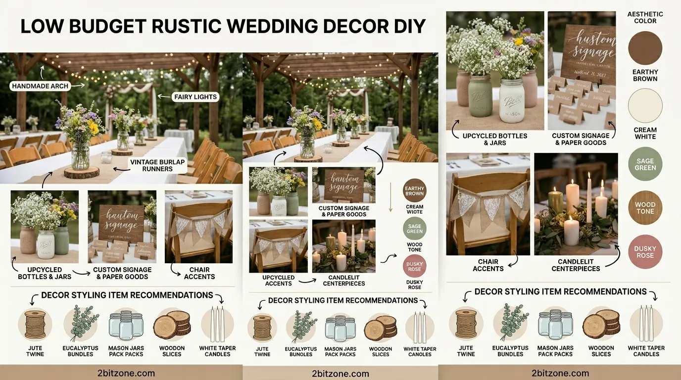Low Budget Rustic Wedding Decor Diy
