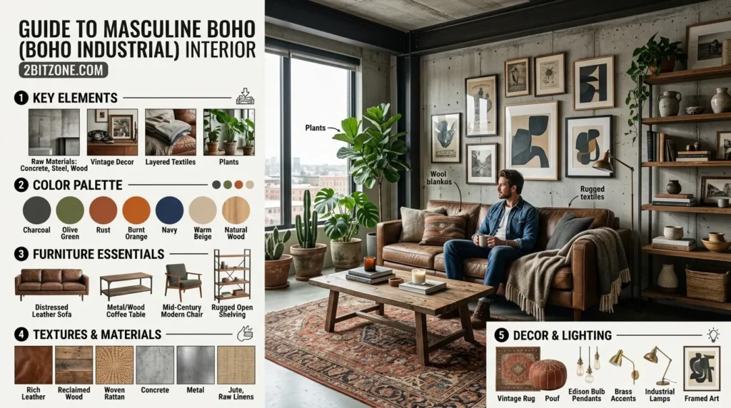 Masculine Boho Boho Industrial