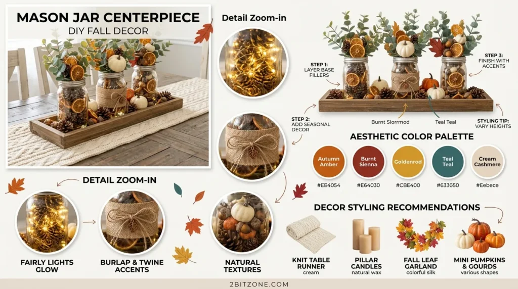 Mason Jar Centerpiece Diy Fall Decor