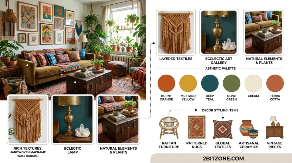 Maximalist Boho Living Room