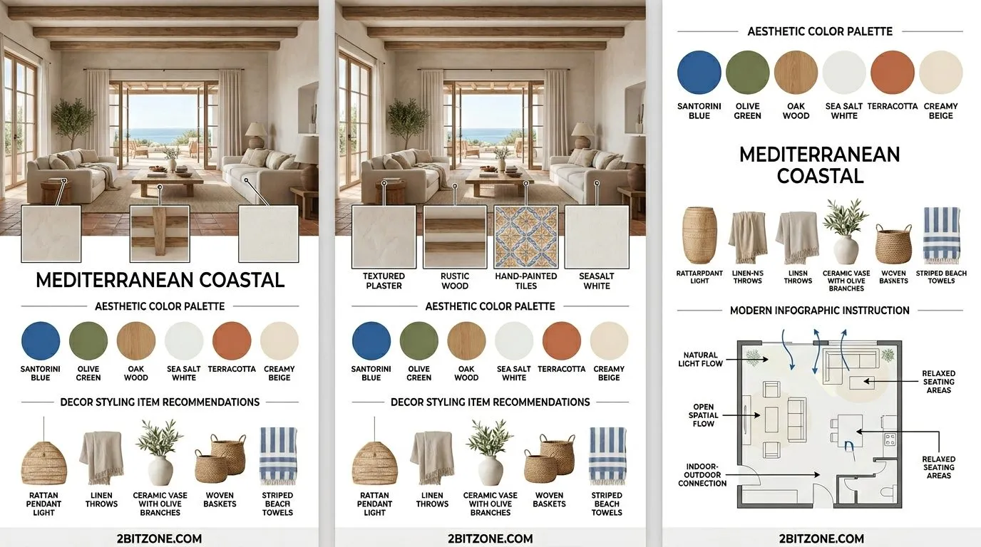 Mediterranean Coastal Coastal Living Room