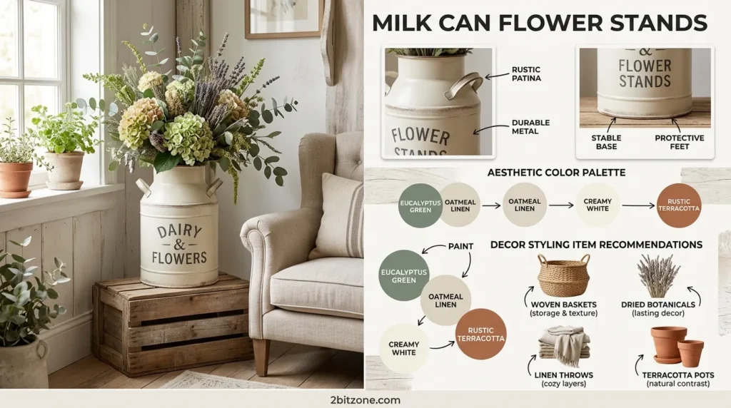 Milk Can Flower Stands
