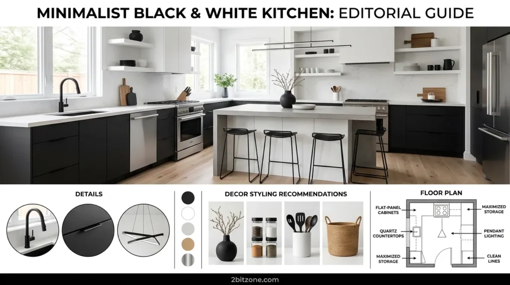 Minimalist Black And White Kitche