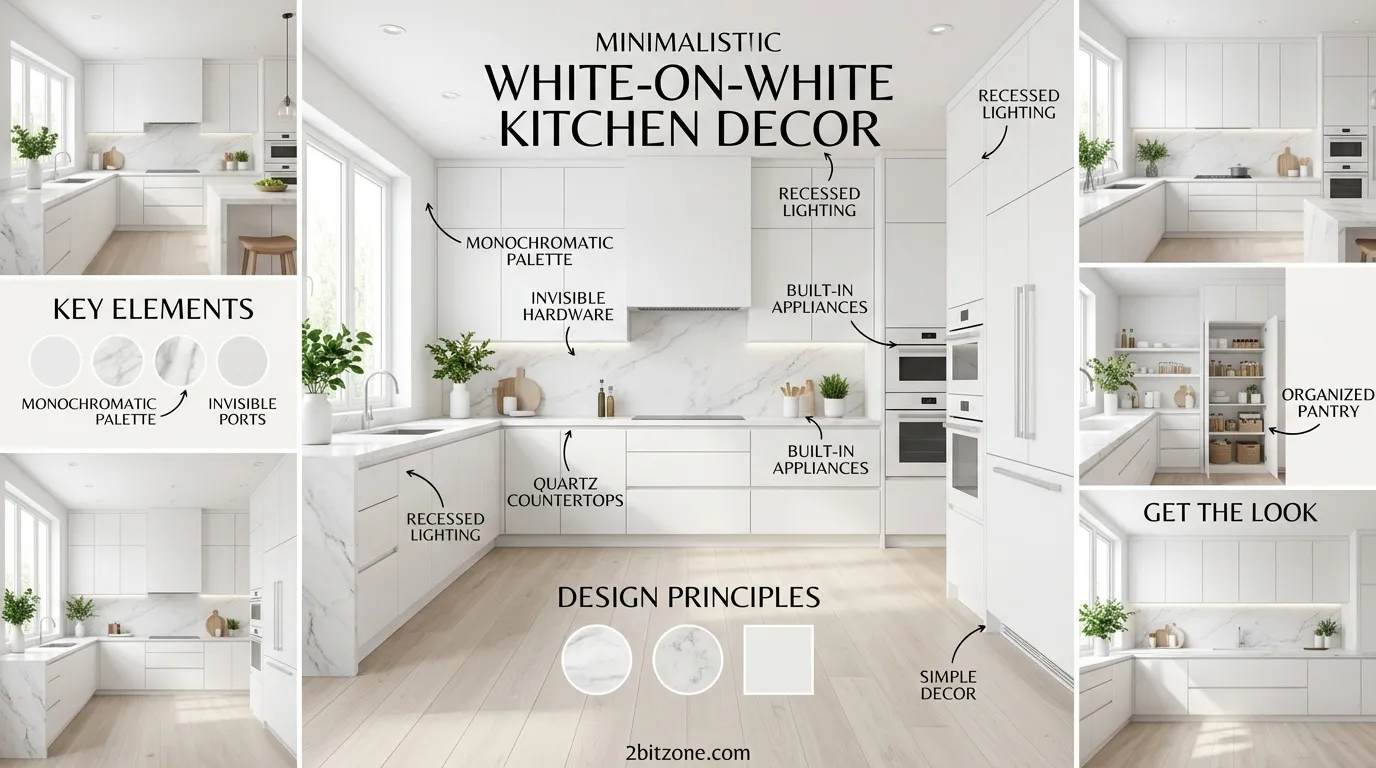 Minimalist White On White Kitchen Decor