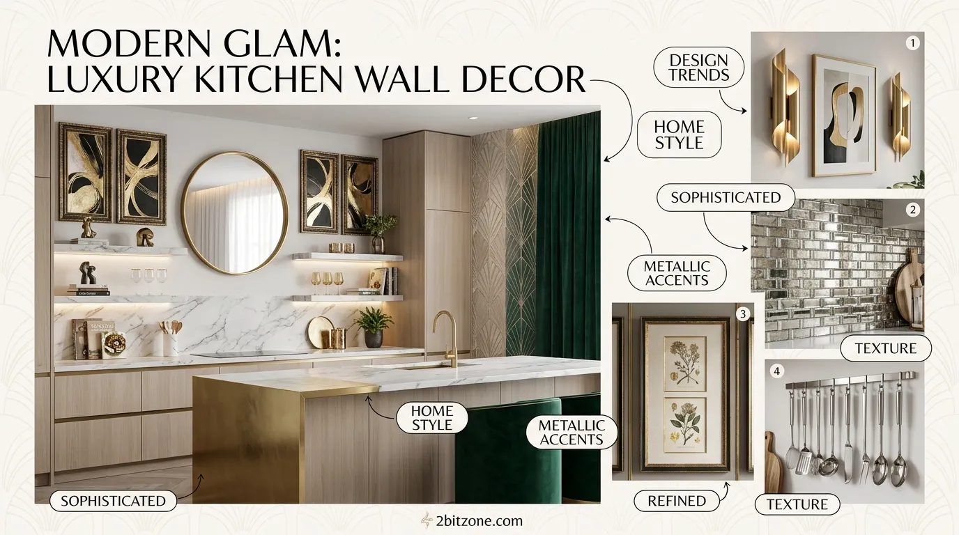 Modern Glam Kitchen Wall Decor
