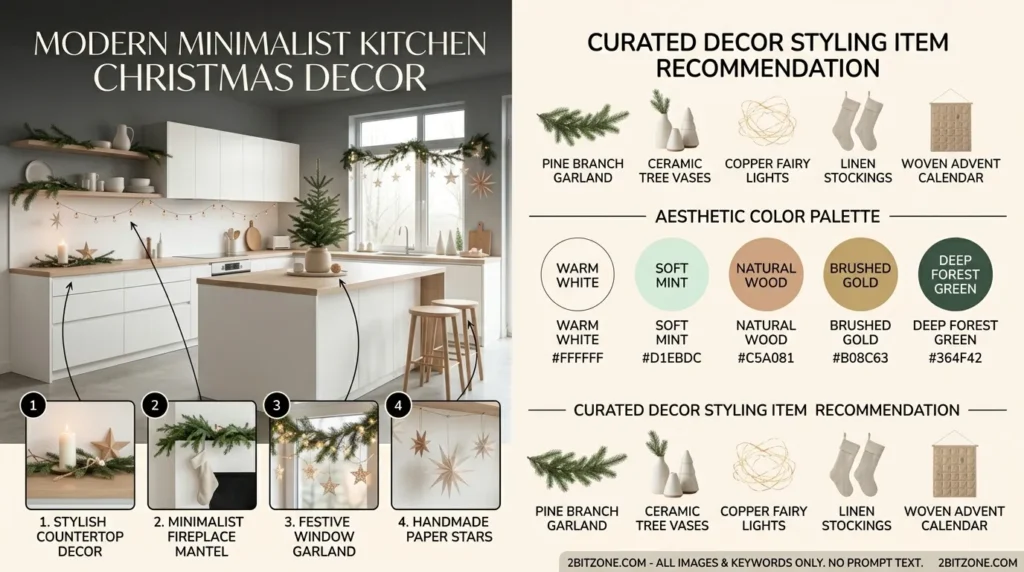 Modern Minimalist Kitchen Christmas Decor