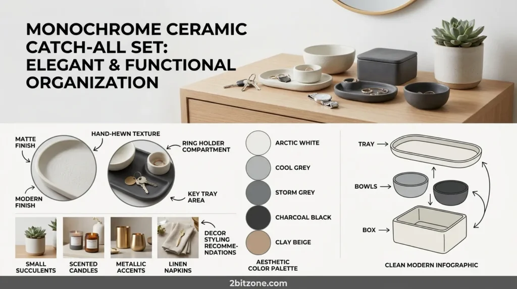 Monochrome Ceramic Catch All Set