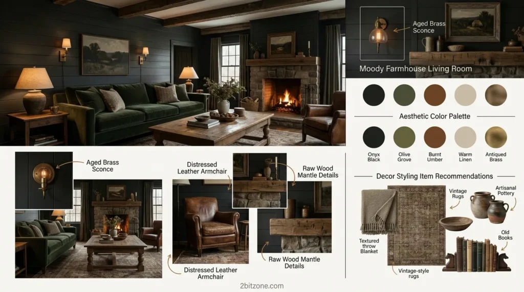 Moody Farmhouse Living Room