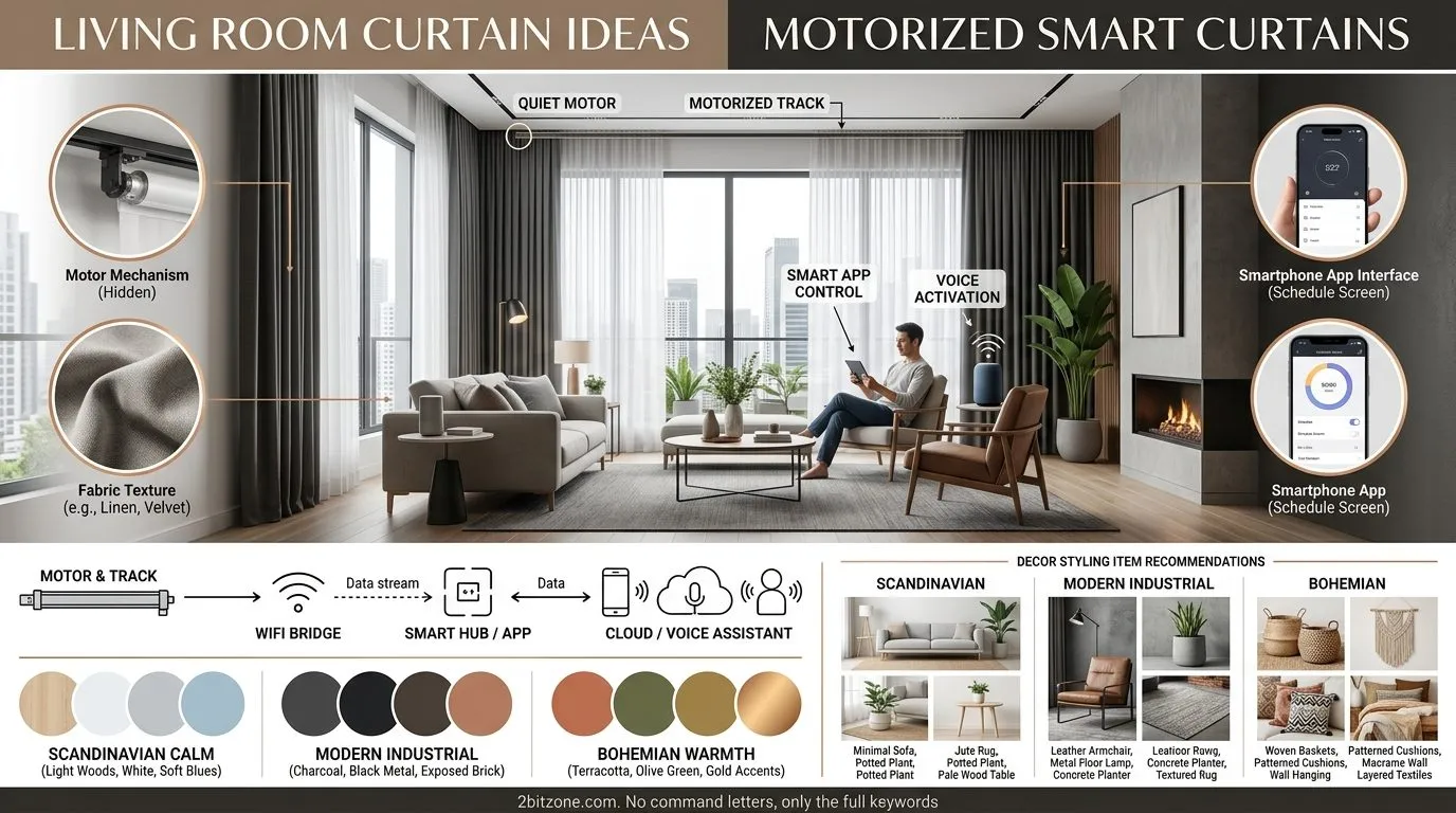 Motorized Smart Curtains Living Room Curtain Ideas