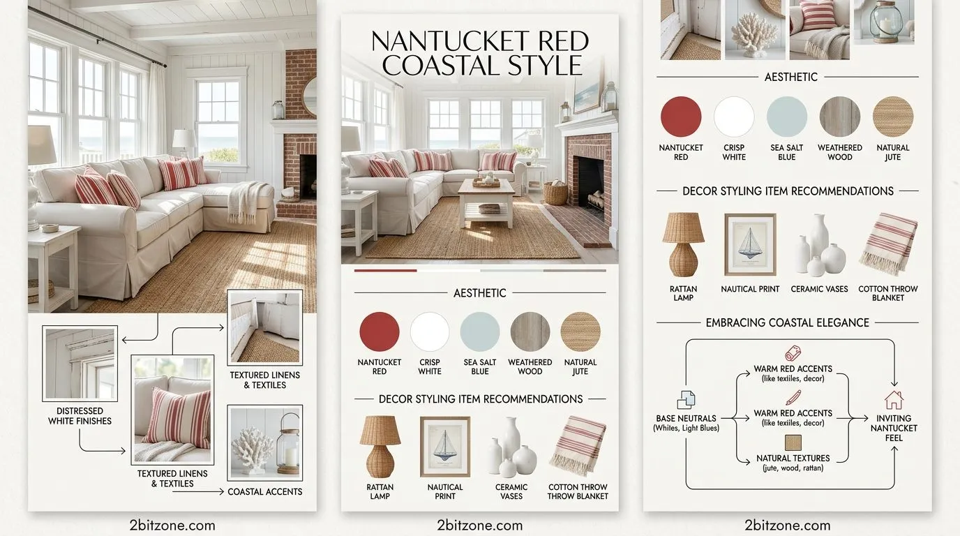 Nantucket Red Coastal Coastal Living Room