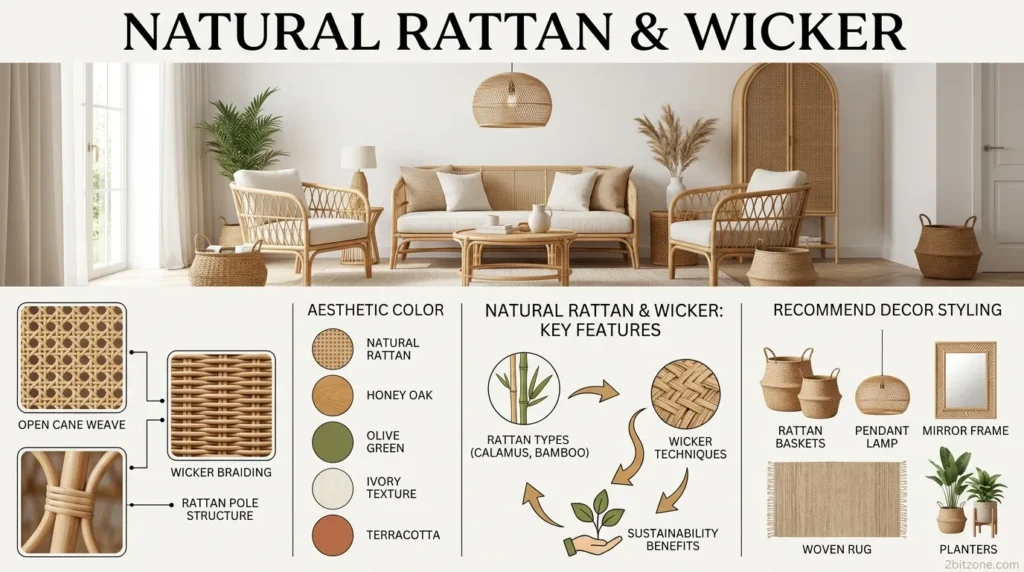 Natural Rattan Wicker