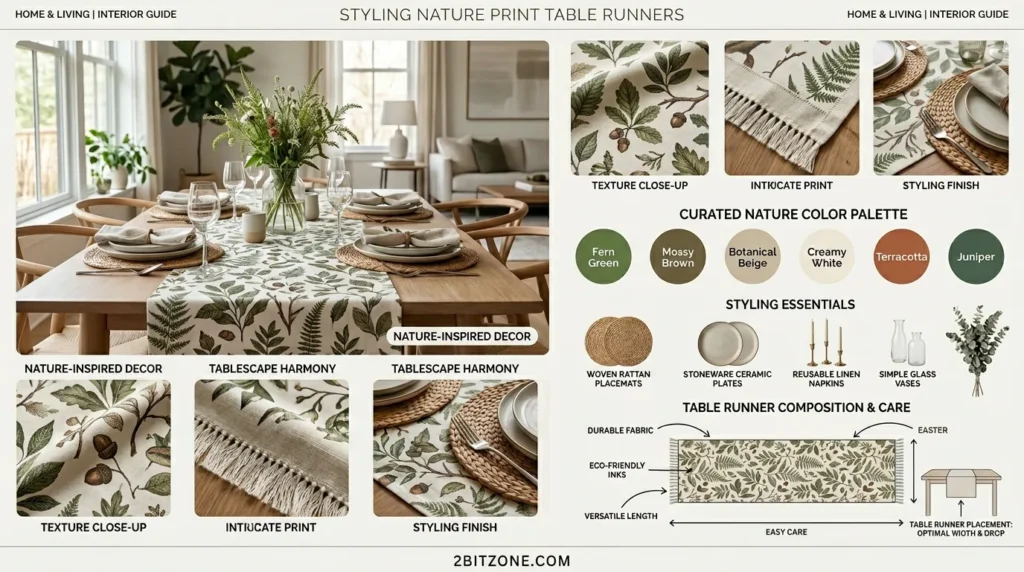 Nature Print Table Runner