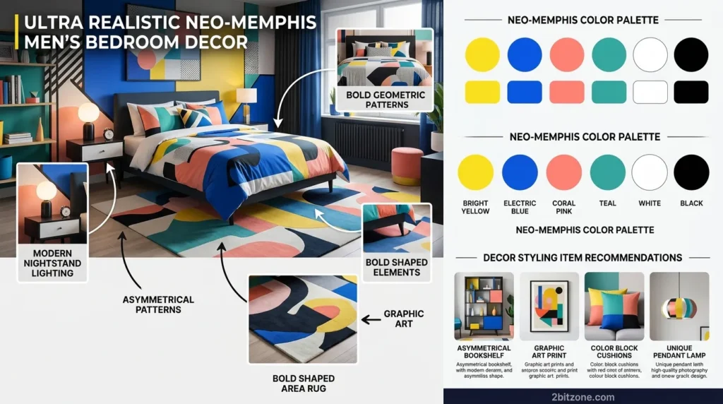 Neo Memphis Mens Bedroom Decor mens bedroom decor