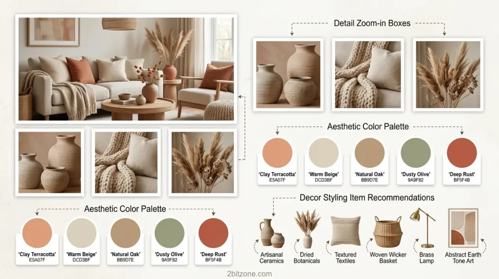 Neutral Earth Tone Clay Fall
