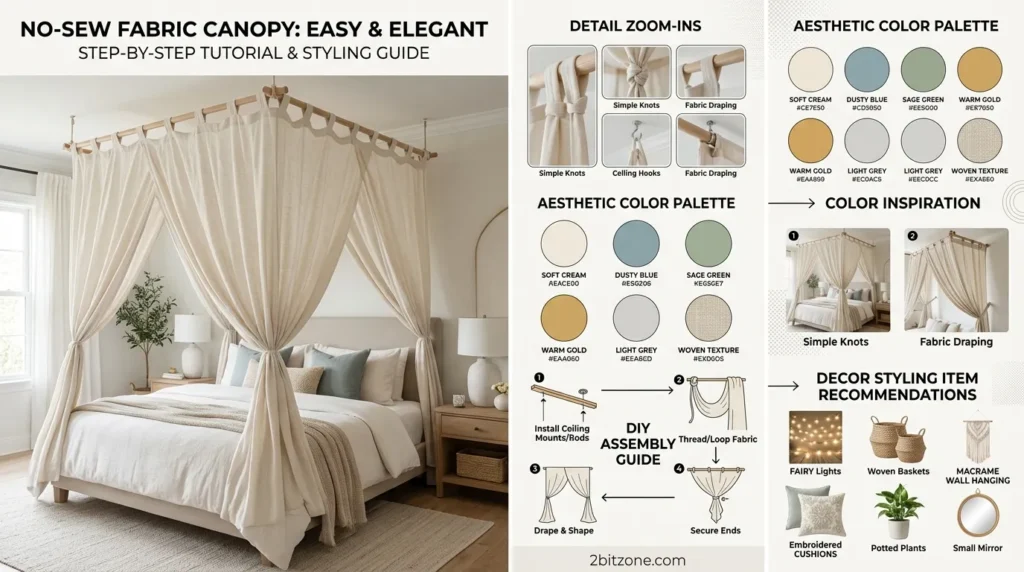 No Sew Fabric Canopy