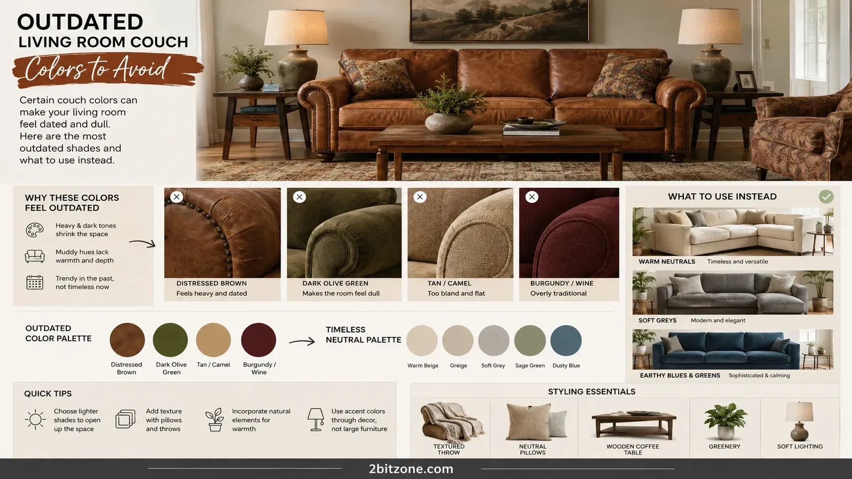 Organic Modern Outdated Living Room Couch Colors