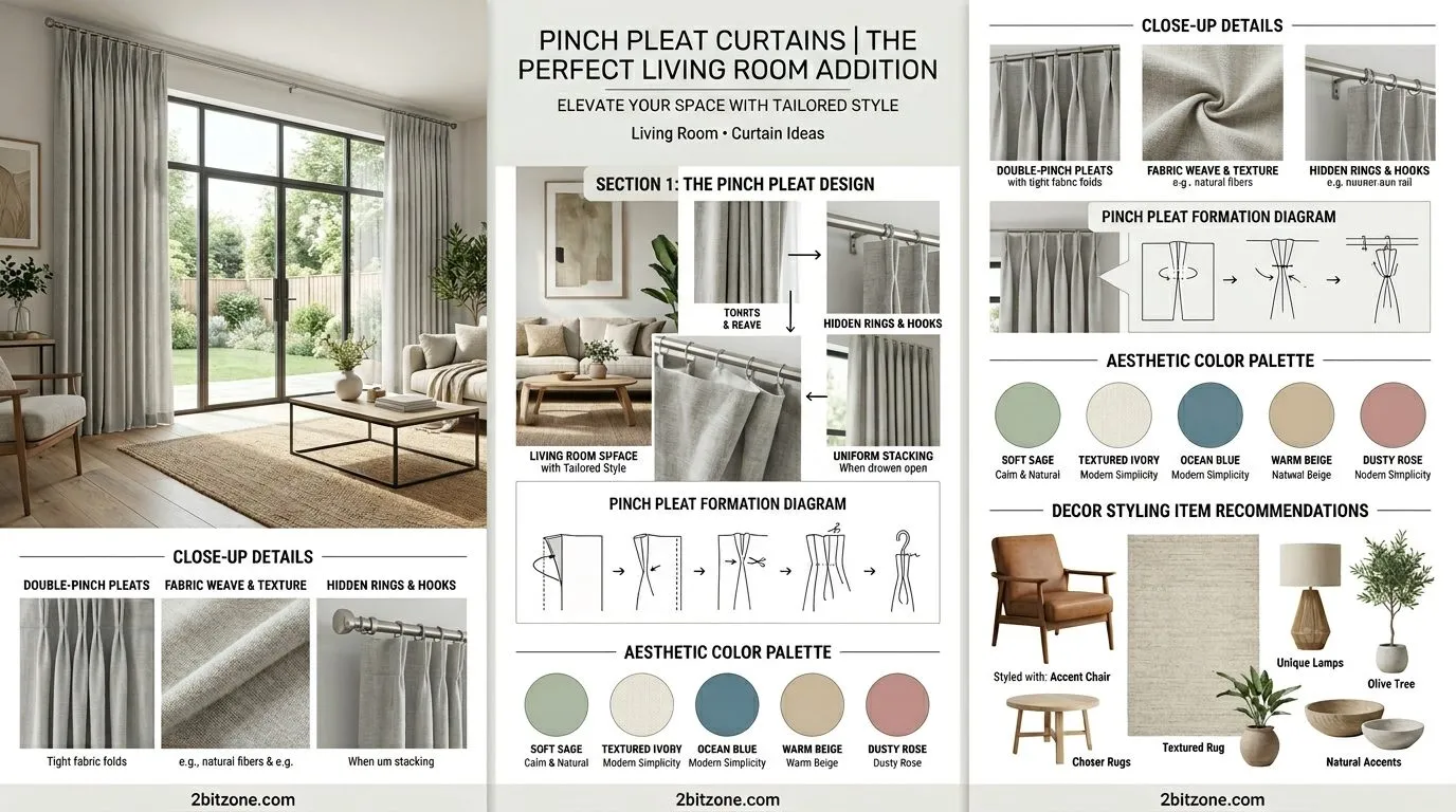 Pinch Pleat Curtains Living Room Curtain Ideas