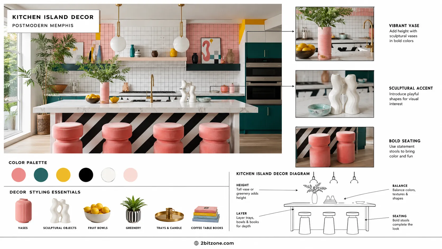 Postmodern Memphis Kitchen Island Decor