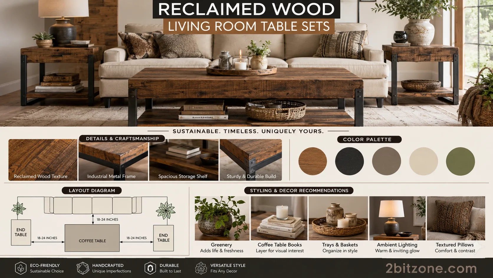 Reclaimed Wood Living Room Table Sets