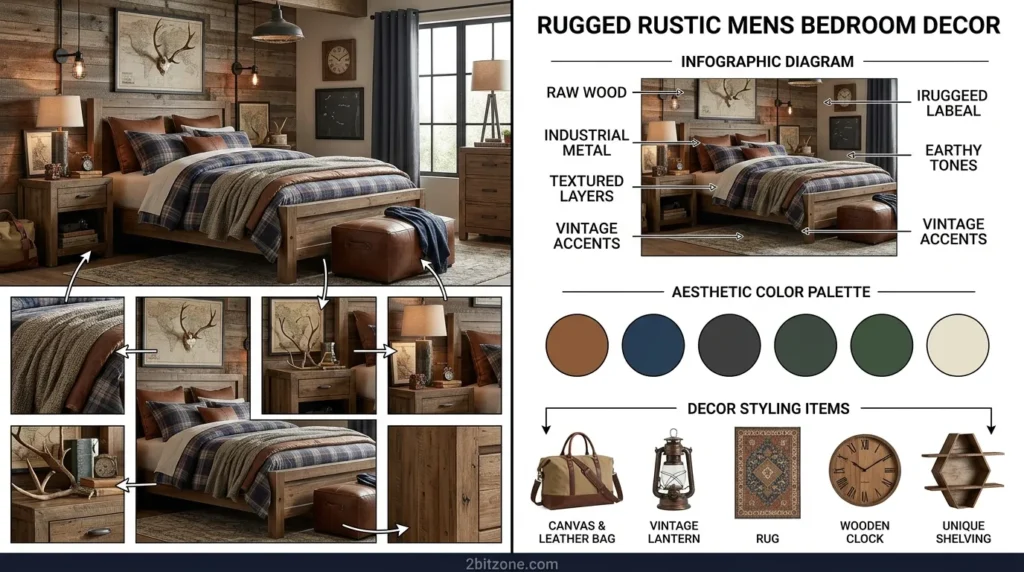 Rugged Rustic Mens Bedroom Decor