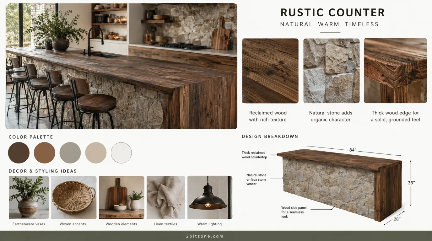 Rustic Counter Kitchen Counter Decor
