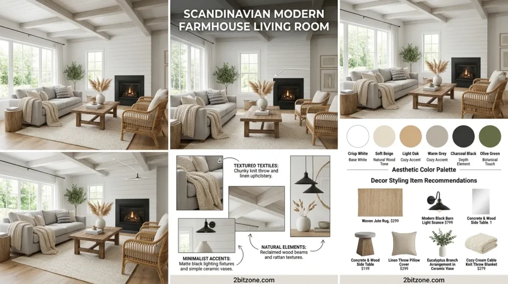 Scandinavian Modern Farmhouse Living Room