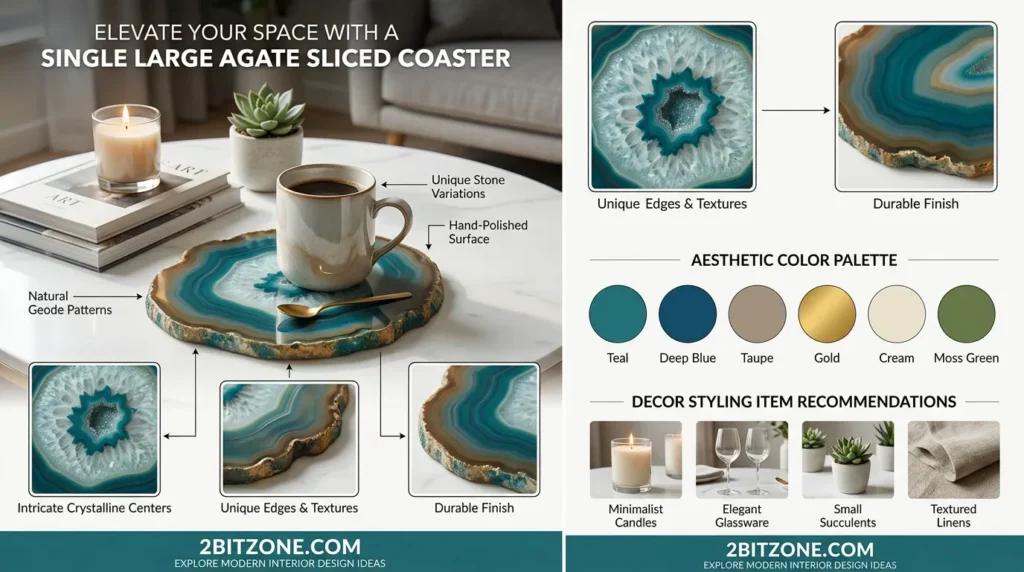 Single Large Agate Sliced Coaster