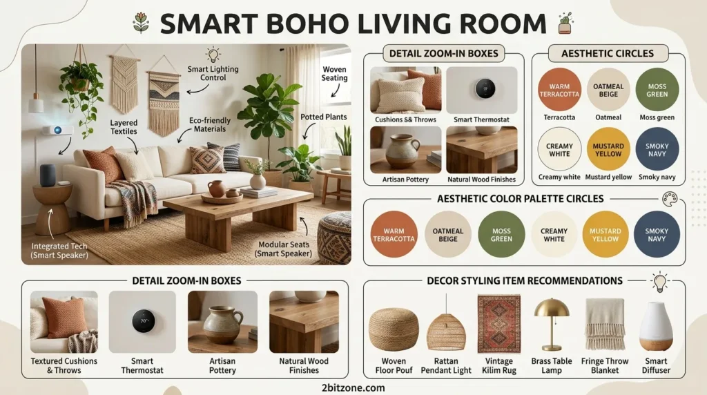 Smart Boho Living Room