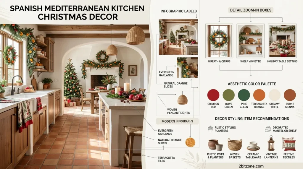 Spanish Mediterranean Kitchen Christmas Decor