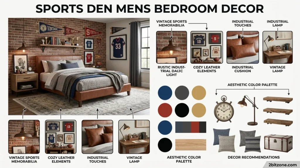 Sports Den Mens Bedroom Decor