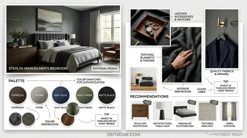 Stealth Wealth Mens Bedroom Decor