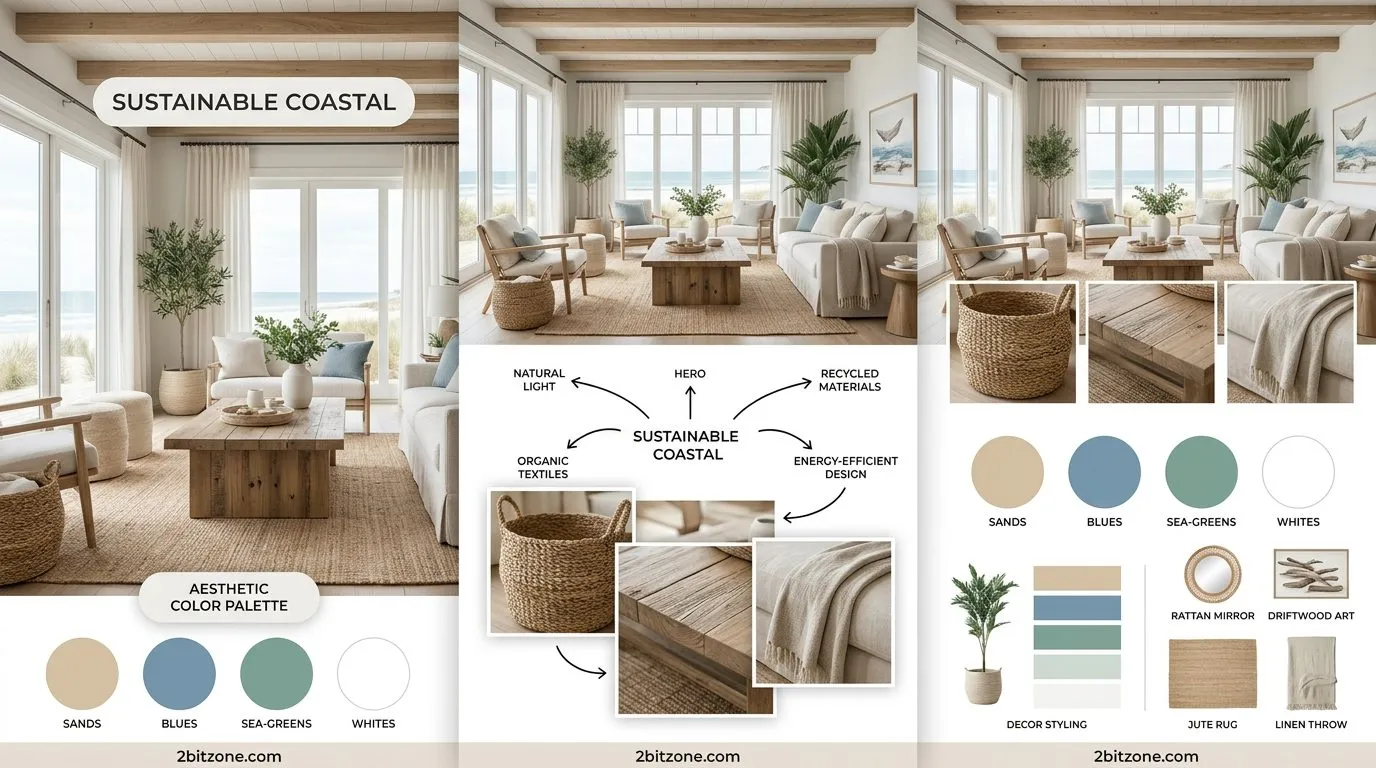 Sustainable Coastal Coastal Living Room