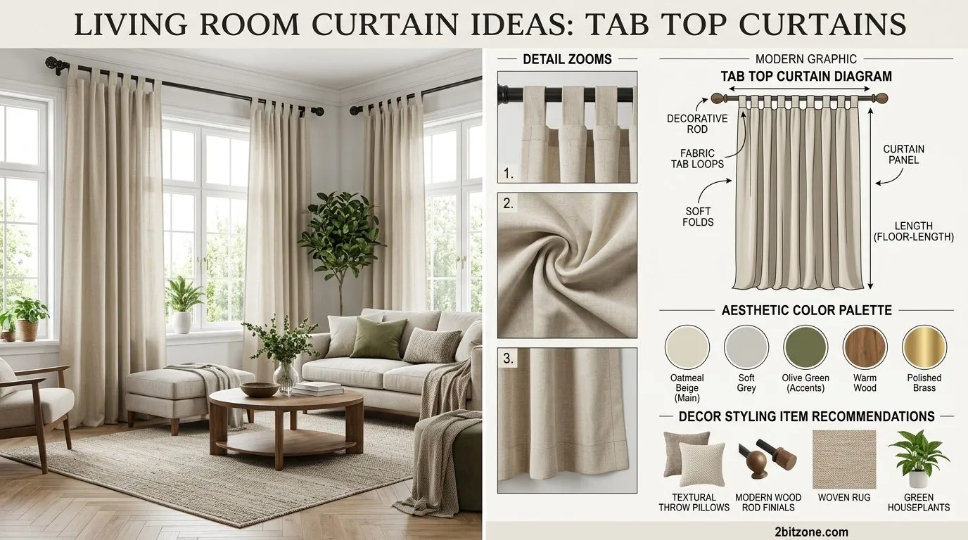 Tab Top Curtains Living Room Curtain Ideas