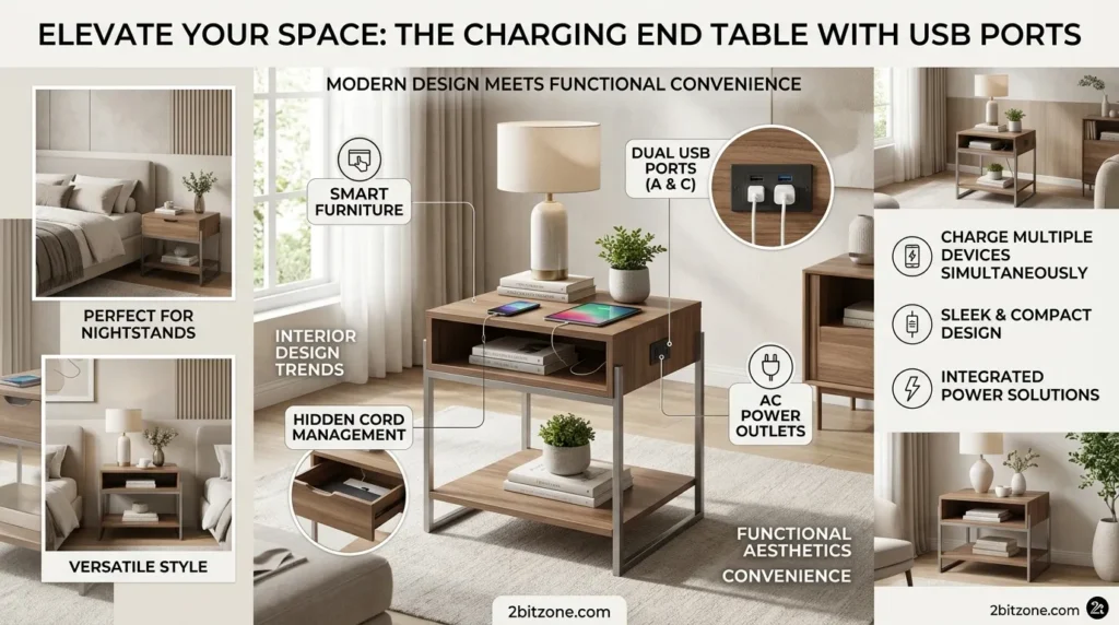 The Charging End Table With Usb Ports