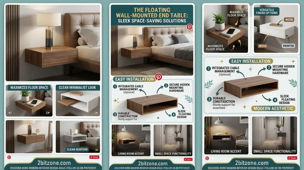 The Floating Wall Mounted End Table
