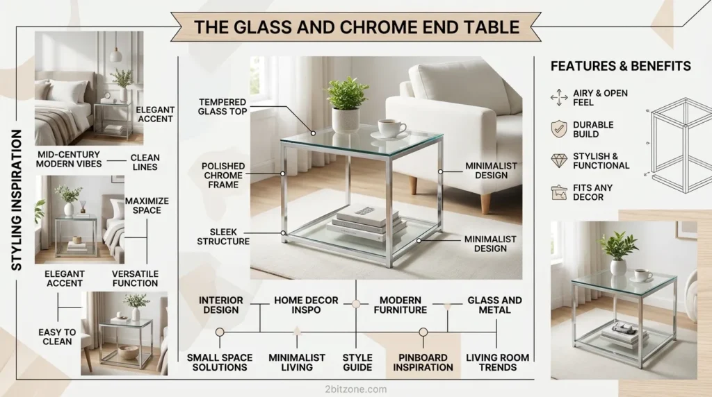 The Glass And Chrome End Table