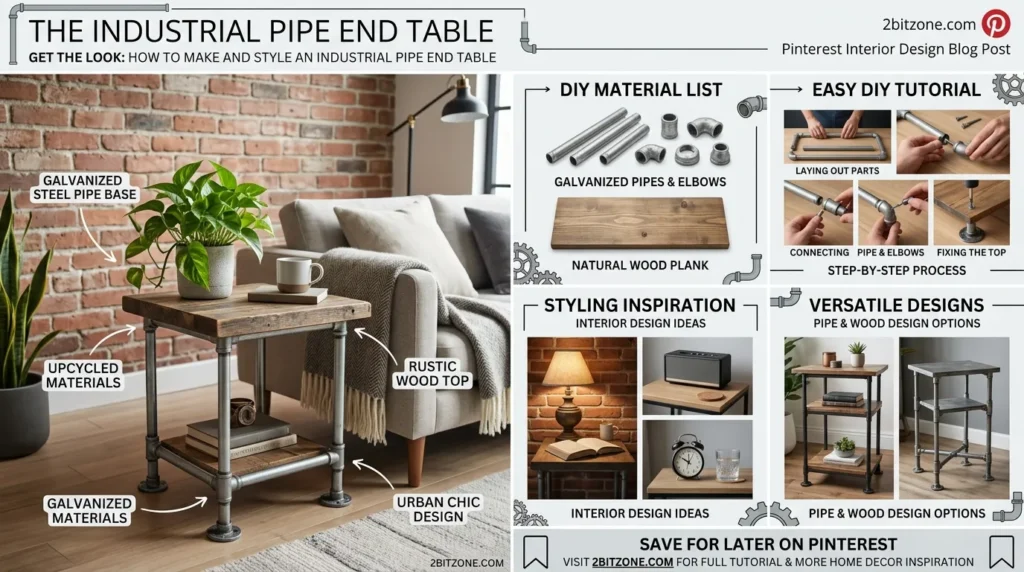 The Industrial Pipe End Table