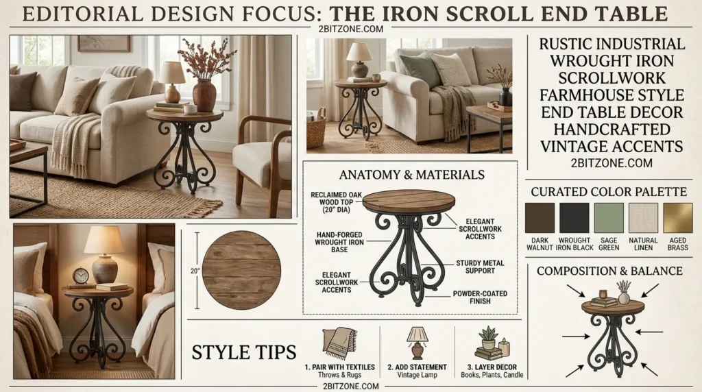 The Iron Scroll End Table