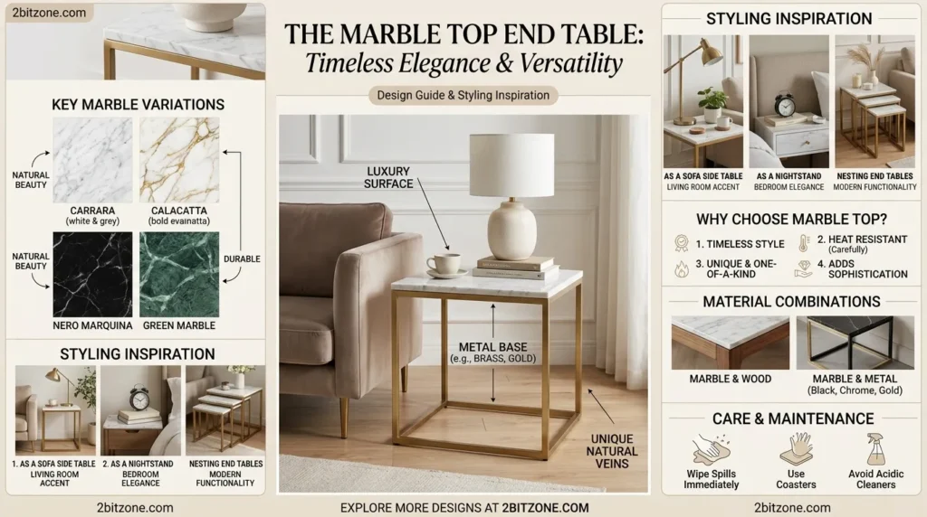 The Marble Top End Table
