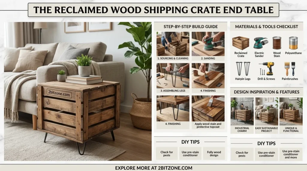The Reclaimed Wood Shipping Crate End Table