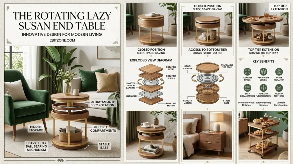 The Rotating Lazy Susan End Table