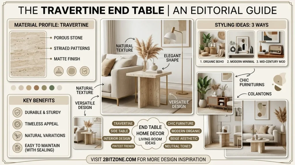 The Travertine End Table