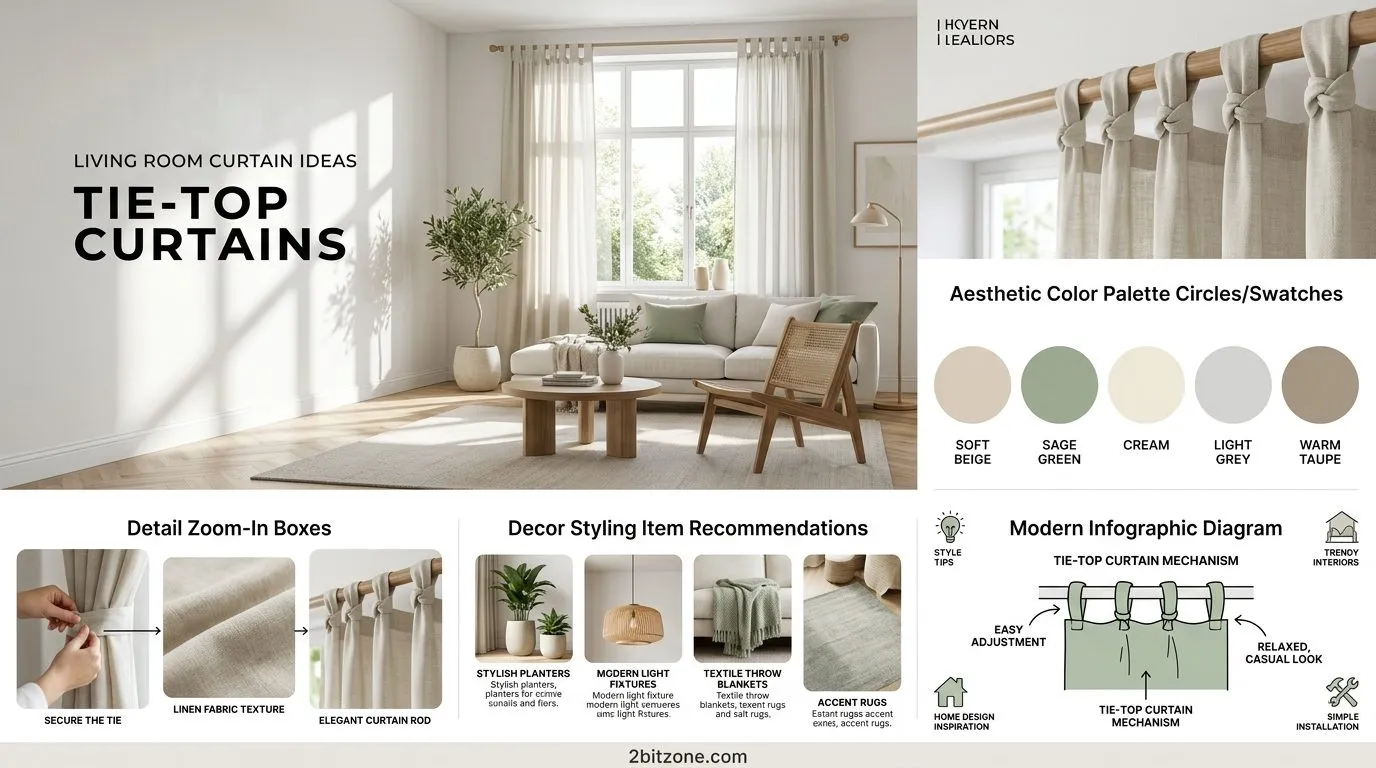Tie Top Curtains Living Room Curtain Ideas