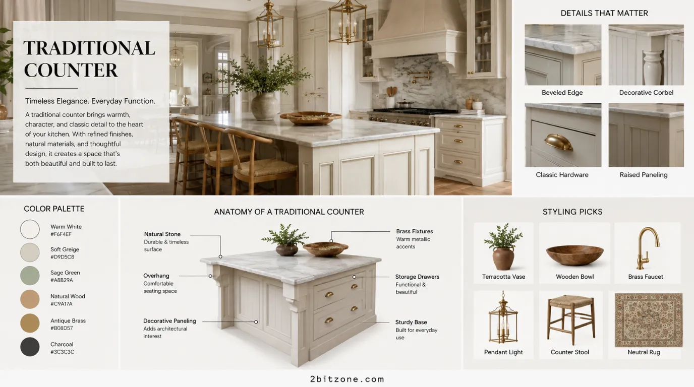Traditional Counter Kitchen Counter Decor 1