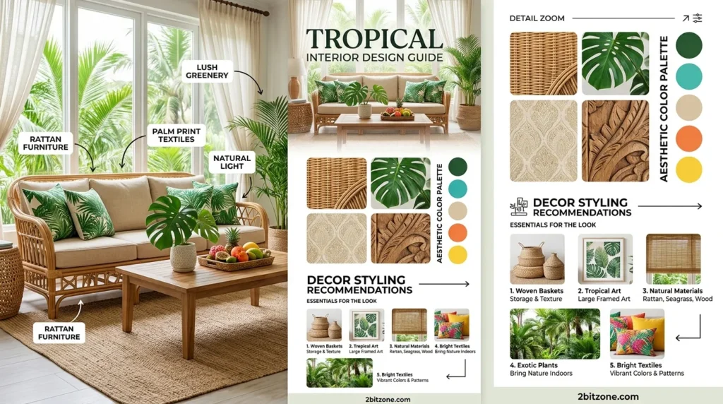 Tropical kitchen table decor