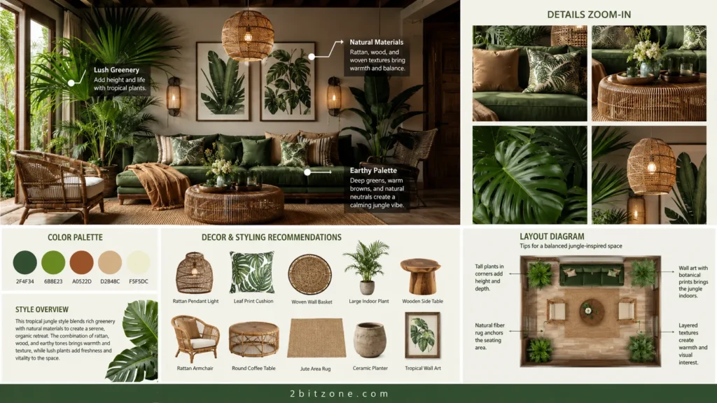 Tropical Jungle teen bedroom decor