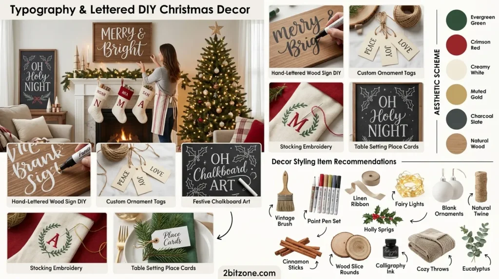 Typography Lettered Diy Christmas Decor