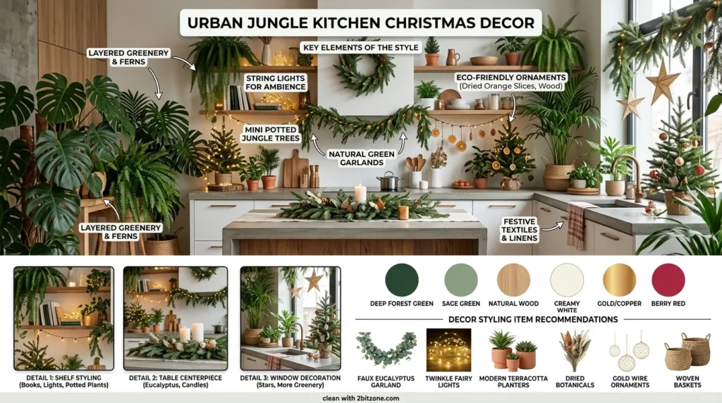 Urban Jungle Kitchen Christmas Decor