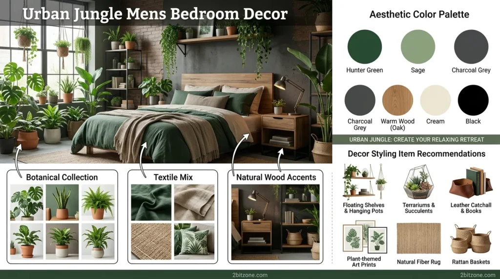 Urban Jungle Mens Bedroom Decor